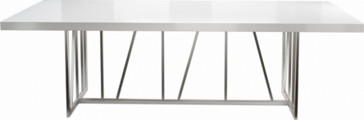 Стол Slash White & Silver в аренду