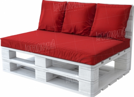 Диван Pallet White Red в аренду